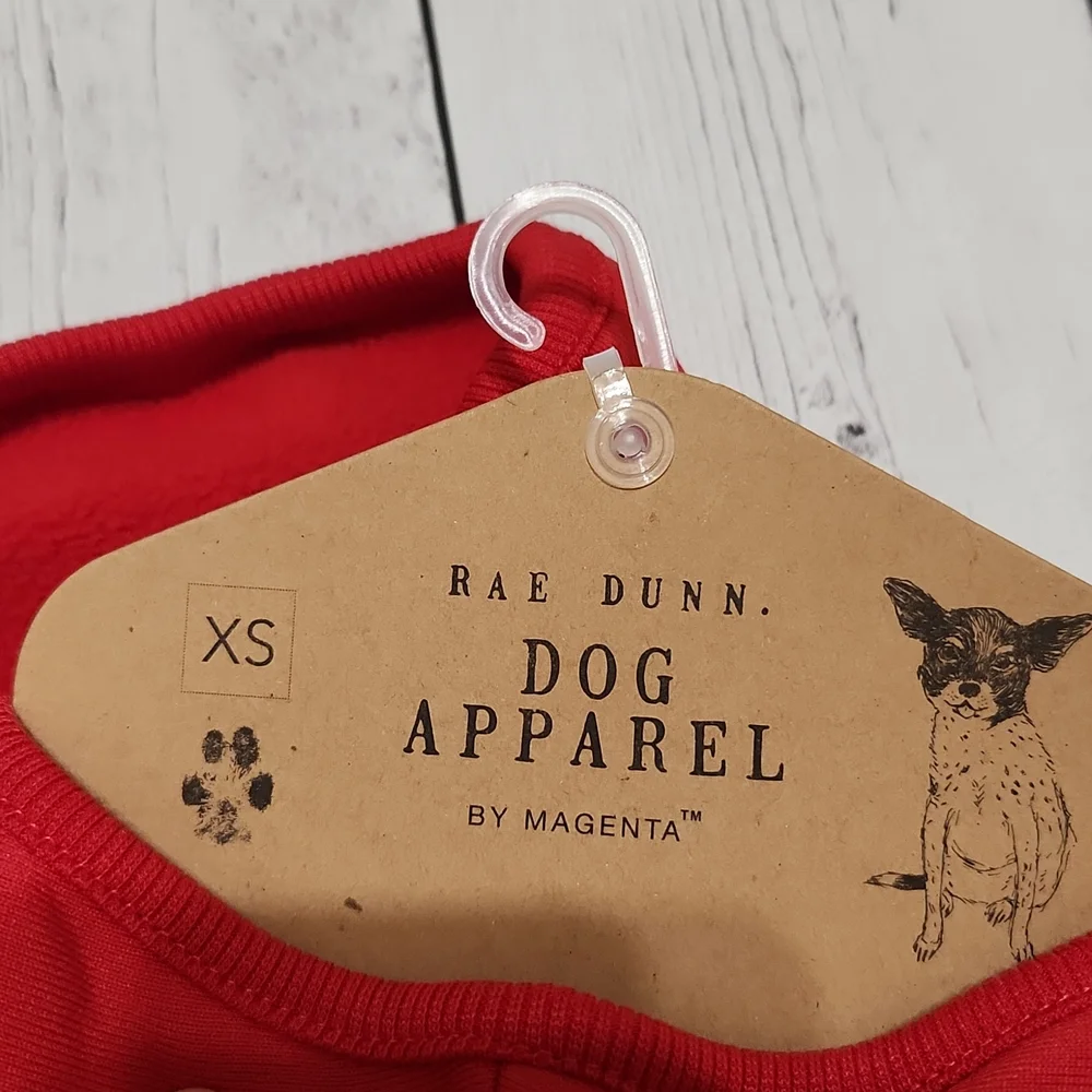 NWT Rae Dunn Santa Paws XS Hoodie Dog coat